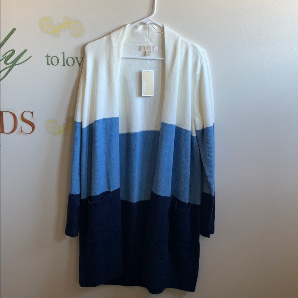 NWT Michael Kors color block cardigan size medium